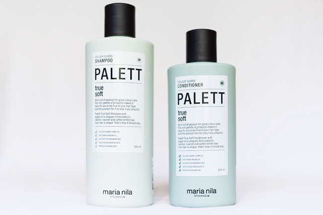 Maria Nila Palett True Soft Colour Guard Shampoo Conditioner molkan skönhetsblogg