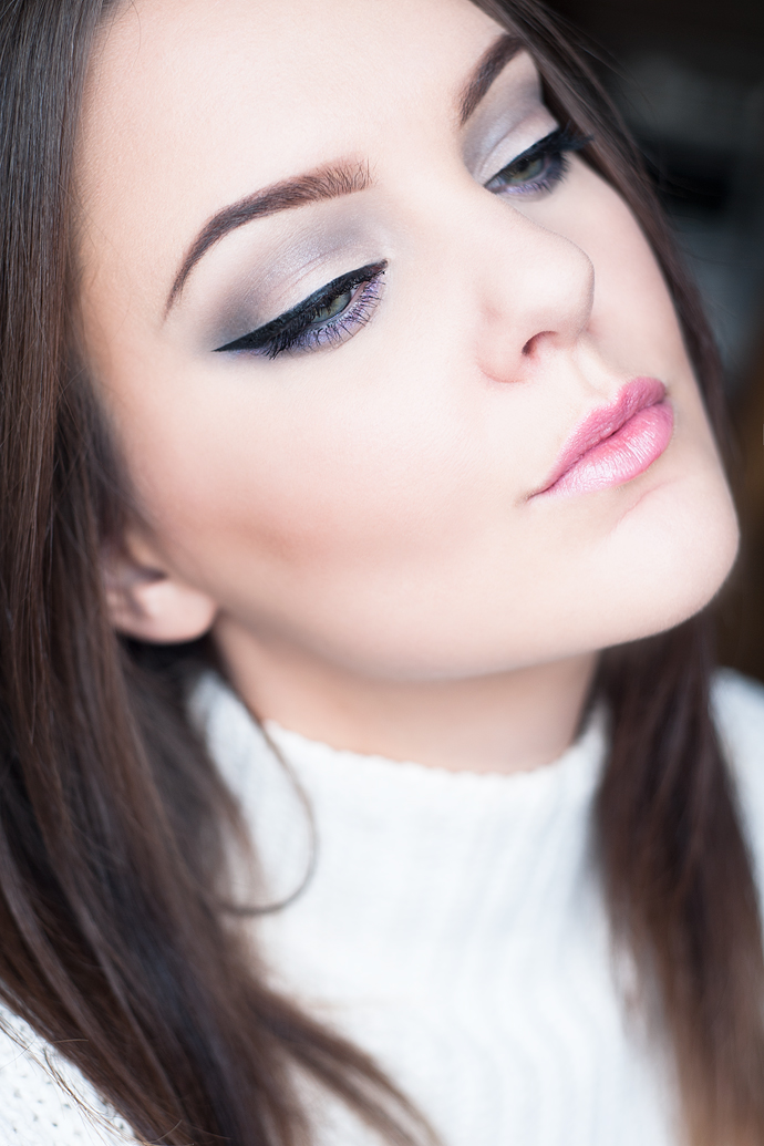 skönhetsblogg molkan grey purple winter vinter makeup sminkning