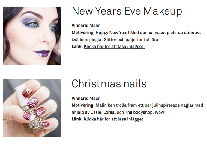 veckans bloggpost bangerhead v.51 new years makeup christmas nails molkan skönhetsblogg